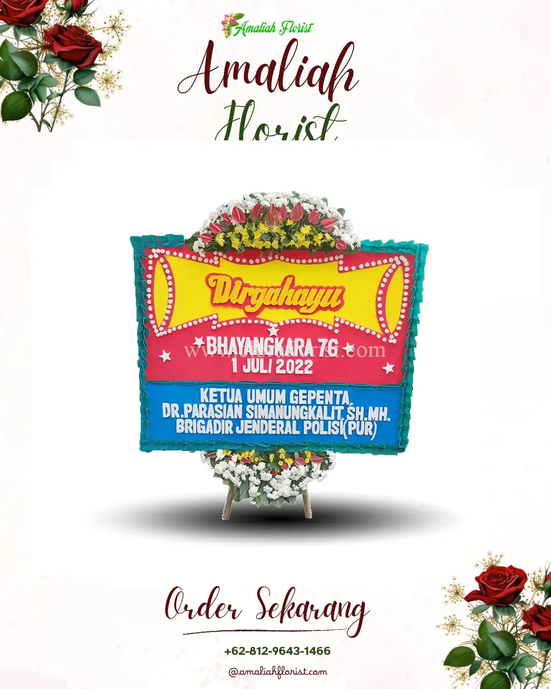 Papan Bunga HUT Ulang Tahun Tanah Grogot